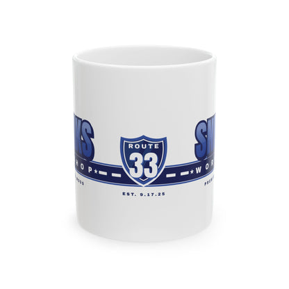 Route 33 Coffee Mug — Vintage Road Trip Ceramic Mug (11oz)