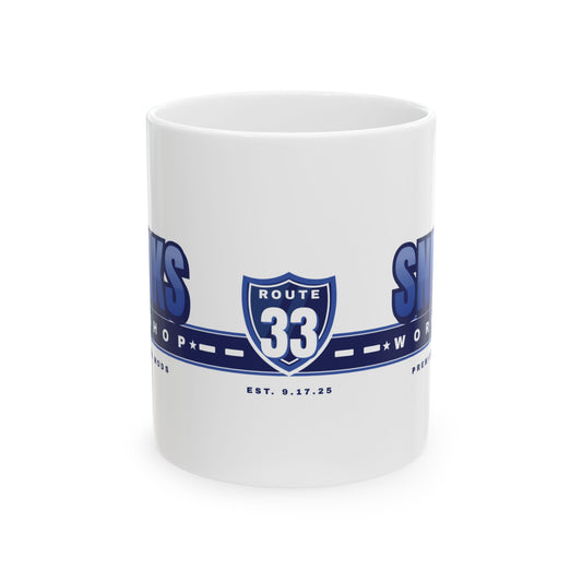Route 33 Coffee Mug — Vintage Road Trip Ceramic Mug (11oz)
